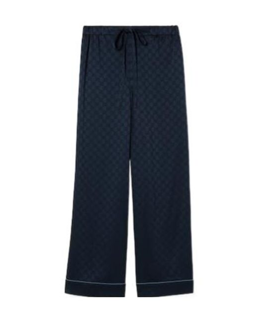 Gucci Blue Monogrammed Drawstring Pants