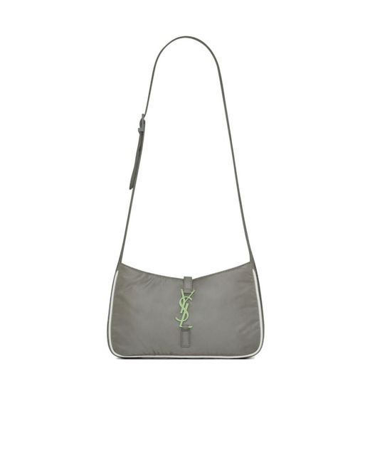 Saint Laurent White Le 5 À 7 Logo Plaque Crossbody Bag for men
