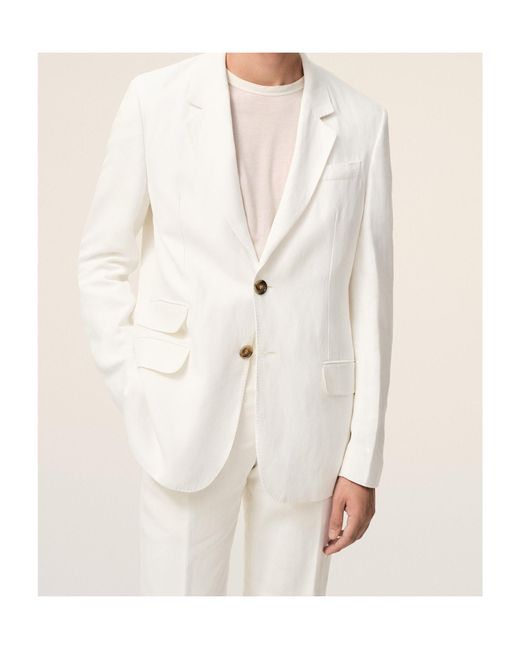 AMI White Ami Straight Single Breasted Jacket for men