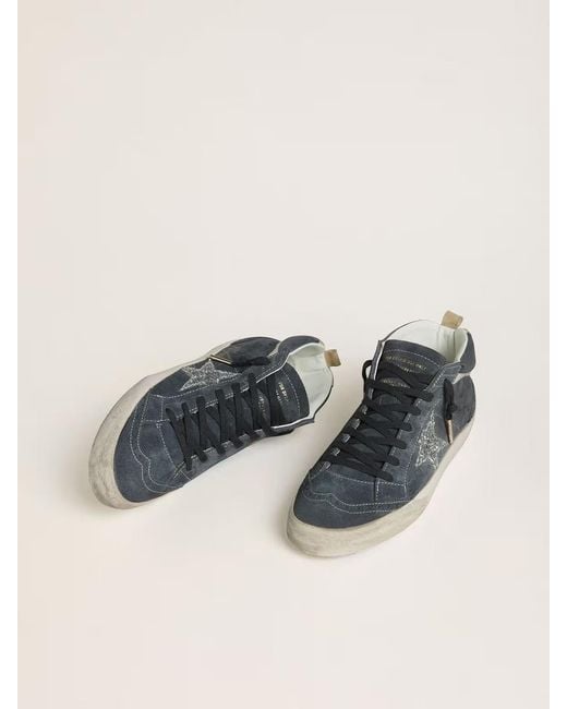 Golden Goose Deluxe Brand Blue Mid Star High-Top Sneakers
