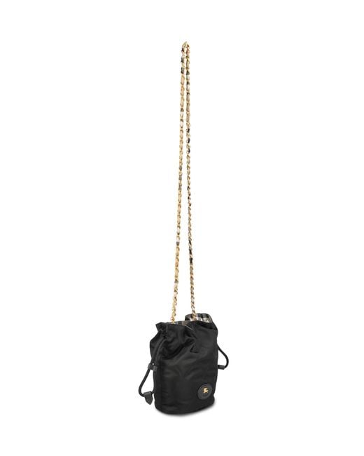 Burberry Black Quilted Horseshoe Bucket Bag