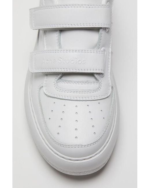 Acne White Steffey Friend Velcro Low-Top Sneakers