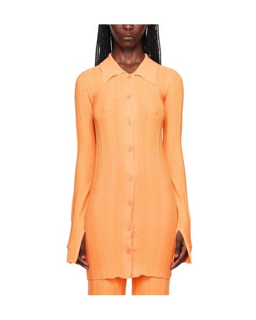 REMAIN Birger Orange Button-Down Cardigan