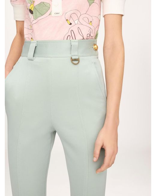 Chloé Green High-Waisted Knit Pants