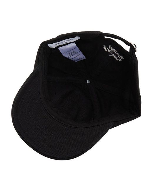Maison Kitsuné Black Embroidered-Logo Patch Cap for men