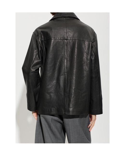 Arma Black Long-Sleeve Leather Jacket for men