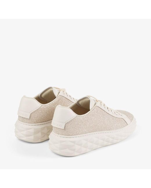 Jimmy Choo Natural Embellished Lace-Up Sneakers