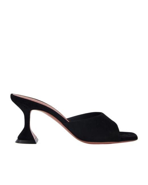 AMINA MUADDI Black Lupita 70Mm Suede Mules