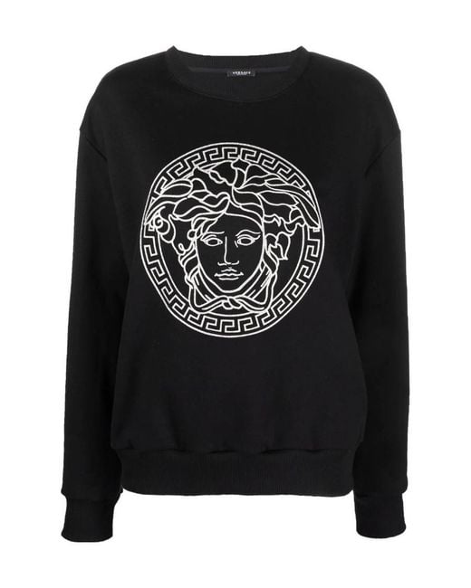 Versace Black Medusa Head-Printed Crewneck Sweatshirt
