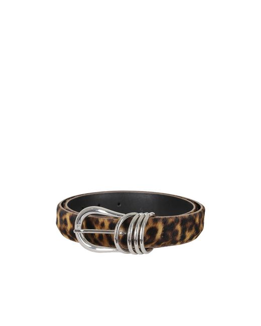 Semicouture White Xiomara Leopard-Print Triple-Loop Belt