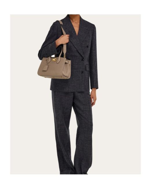 Ferragamo Brown New Ferragamo Studio Soft Bag (M)