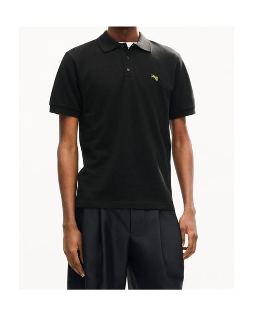 KENZO Black Jumping Tiger' Embroidered Slim Polo for men