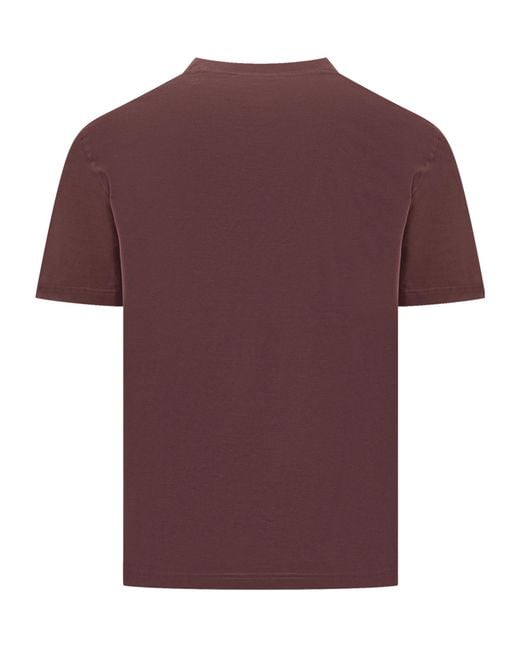 Lanvin Purple Logo Embroidered Crewneck T-Shirt for men