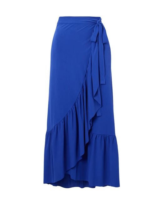 Eres Blue Les Essentials Julia Ruffled Stretch-Crepe Pareo