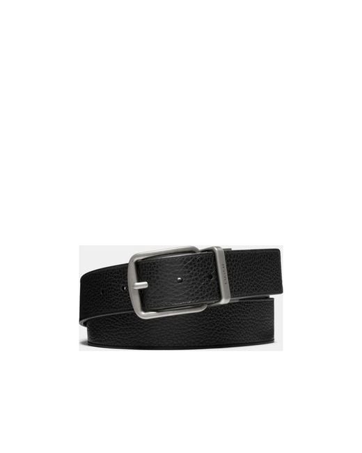 COACH Black Stylish Leather Pin-Buckle Belt for men