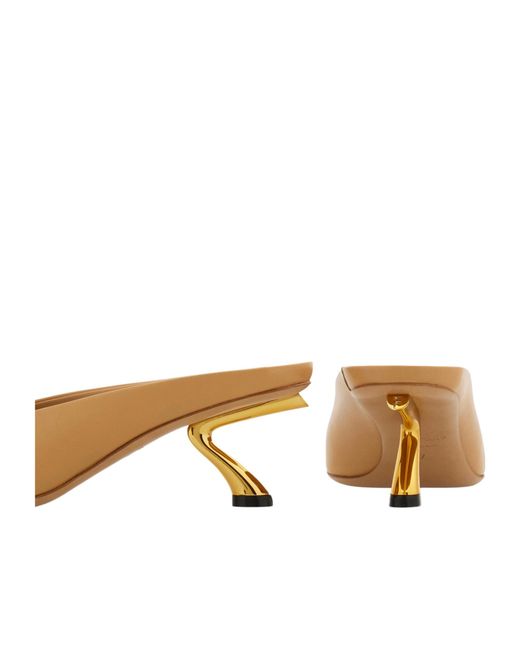 Ferragamo Natural Square-Toe Mules