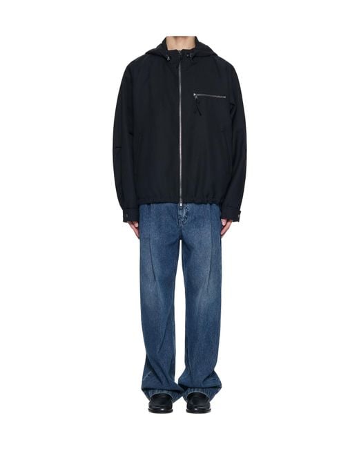Wooyoungmi Black Hooded Wool Jacket for men