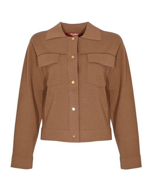 Max Mara Brown Studio Boxy Button-Up Jacket