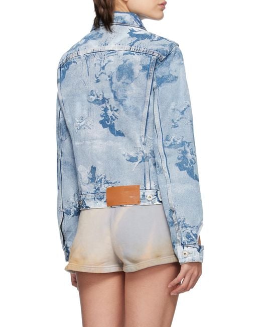 Off-White c/o Virgil Abloh Blue Cut-Out Long-Sleeved Denim Jacket