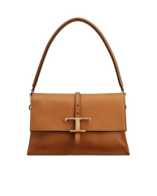 Tod's Brown Flap Shoulder Bag