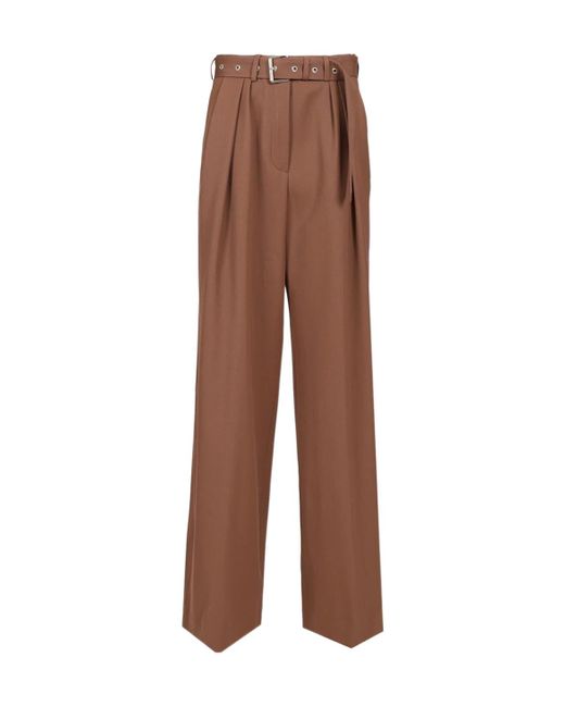 Dries Van Noten Brown High-Waisted Trousers