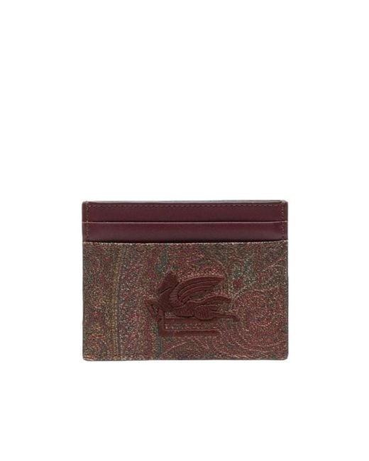 Etro Purple Patterned-Jacquard Wallet