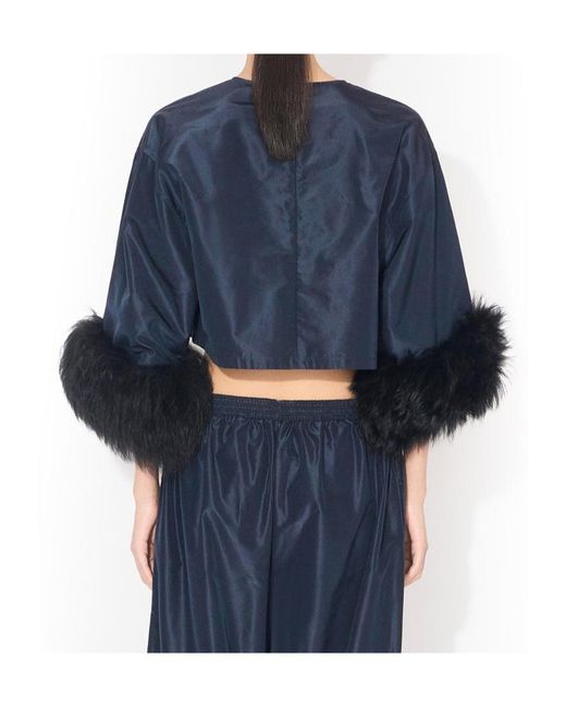 Alaïa Blue Crew Neck Cover-Up