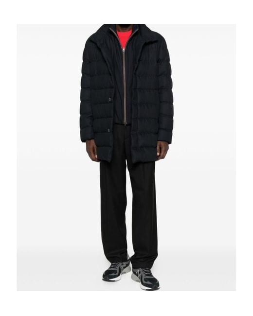 Herno Blue High Neck Quilted Padded Jacket for men