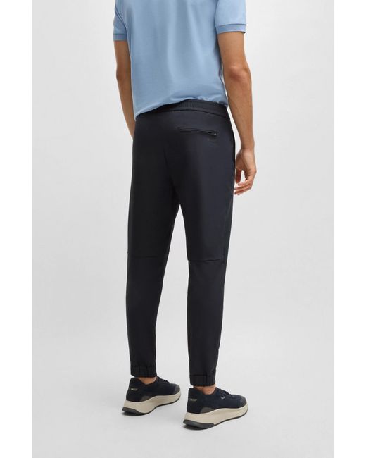 Boss Blue Logo-Embroidered Track Pants for men