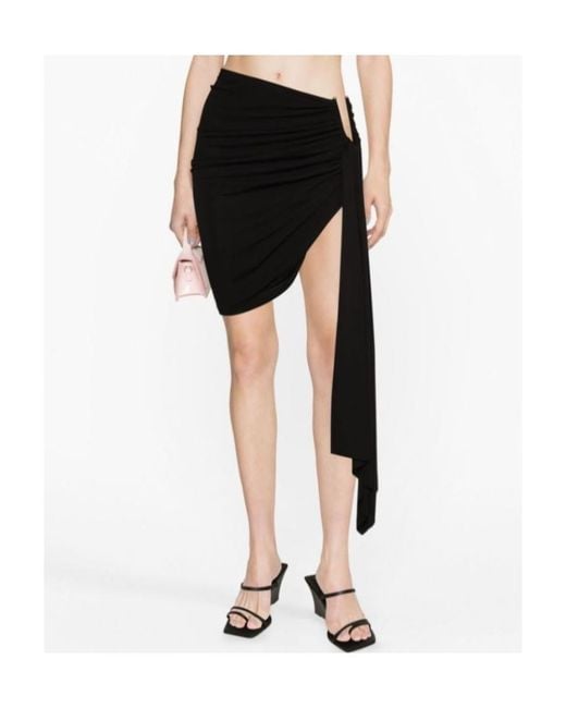 Christopher Esber Black Arced Palm Micro Skirt
