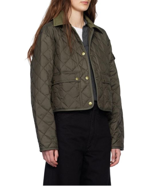 Moncler Brown Chitre Logo Patch Quilted Jacket