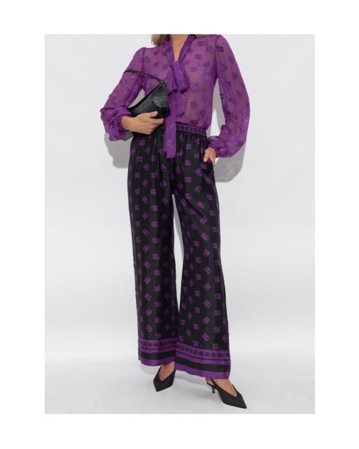 Dolce & Gabbana Blue Wide Trousers