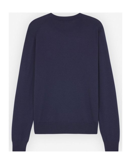 Maison Kitsuné Blue Maison Kitsuné Bold Fox Head Patch Knitted Jumper for men