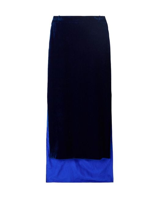 Lanvin Blue Asymmetrical Skirt