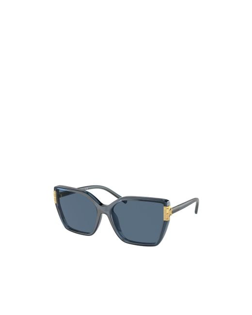 Tory Burch Blue Eleanor Oversize-Frame Sunglasses