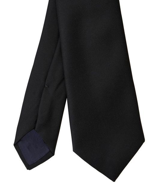 Tagliatore Black Satin-Finish Pointed Tie for men