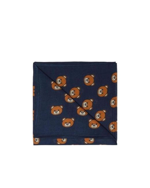 Moschino Blue Logo Details Scarf for men