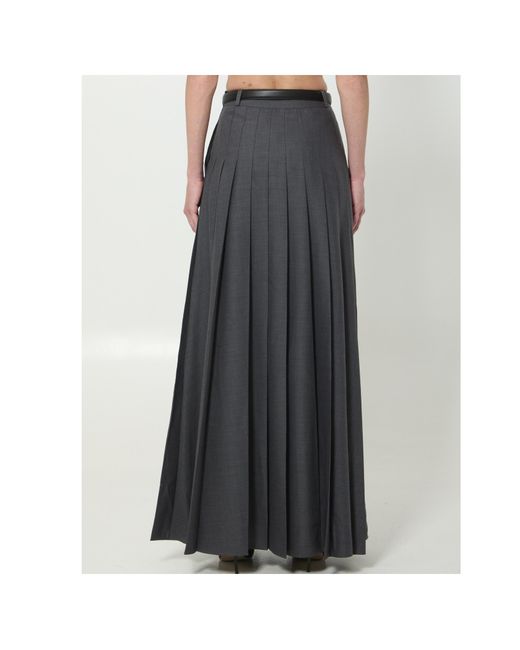 Self-Portrait Black Pleated Maxi Skirt