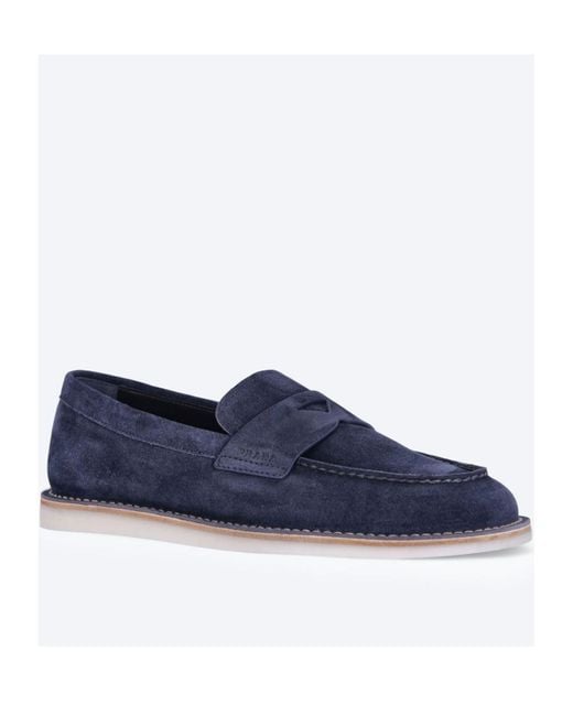 Prada Blue Round Toe Loafers for men
