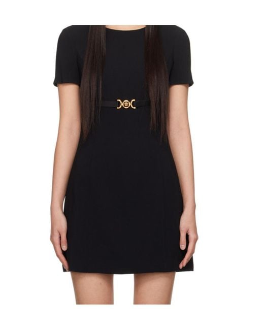 Versace Black Medusa '95 Crewneck Mini Dress