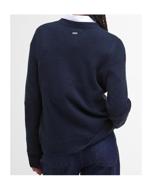 Barbour Blue Woodhouse Ribbed Crew-Neck Sweater