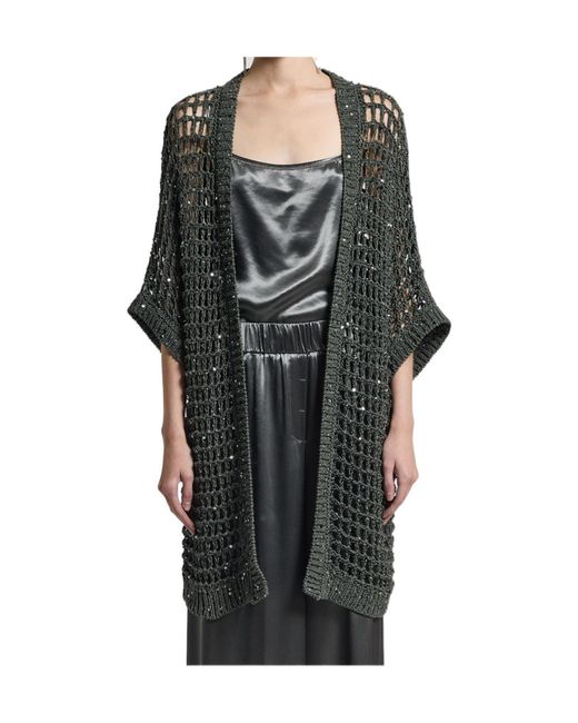 Peserico Black Open Knit Cardigan