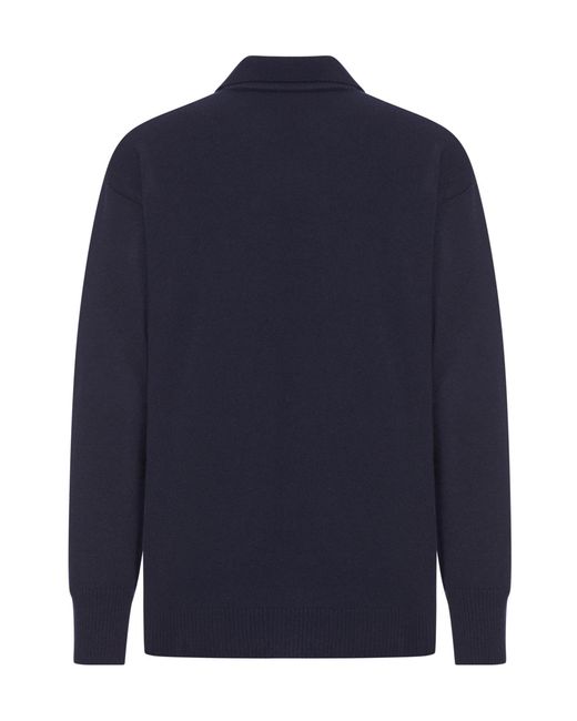 Roberto Collina Blue Polo-Neck Wool Sweater for men