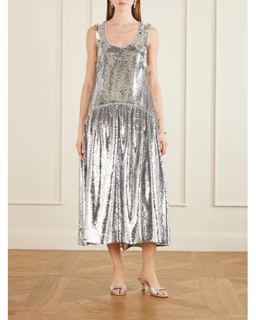 Simone Rocha Gray Sequined Dress