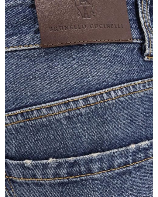 Brunello Cucinelli Blue High Waisted Straight-Leg Jeans