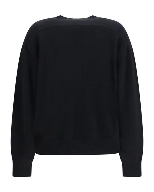 Loulou de Saison Black Malo Oversized Cashmere Henley Sweater