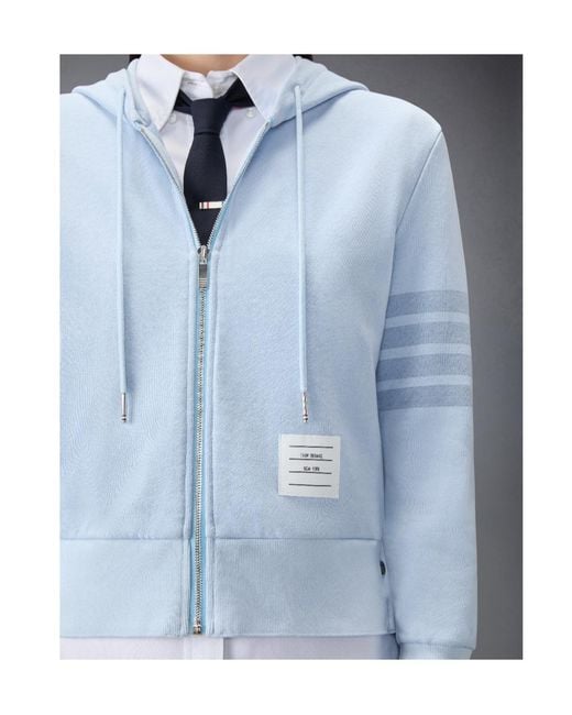 Thom Browne Blue 4-Bar Loopback Hoodie
