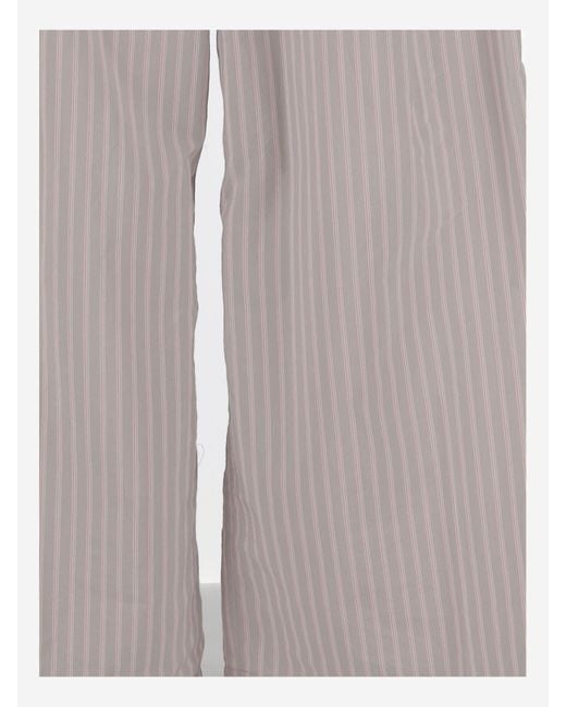 Dries Van Noten Gray Striped Casual Pants