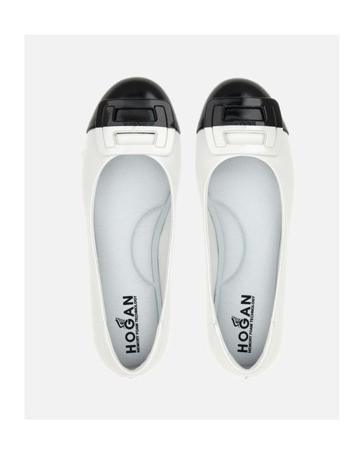 Hogan White H661 Ballerina Shoes