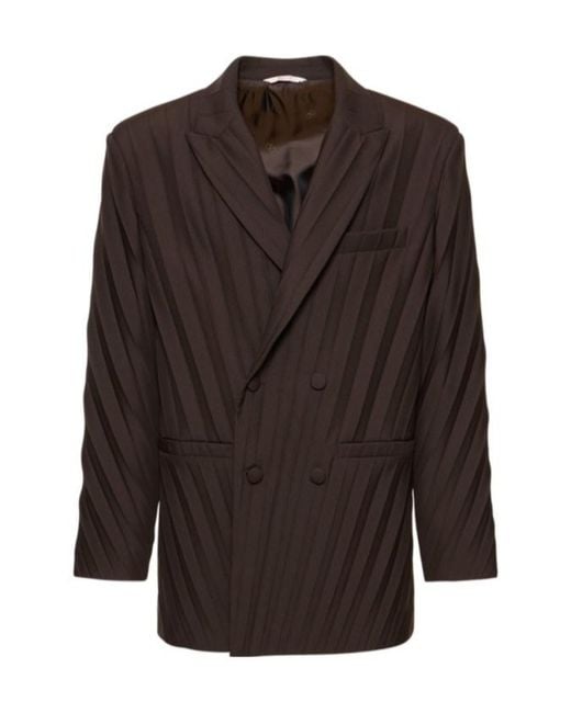 Valentino Brown Double-Breasted Blazer for men